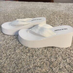 Colin Stuart White 4β Platform Flip Flops 8.5 NWOB